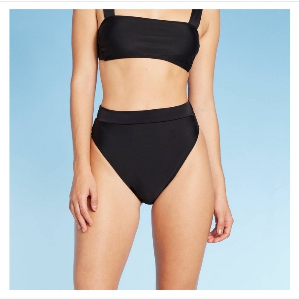 Juniors' High Leg High Waist Bikini Bottom